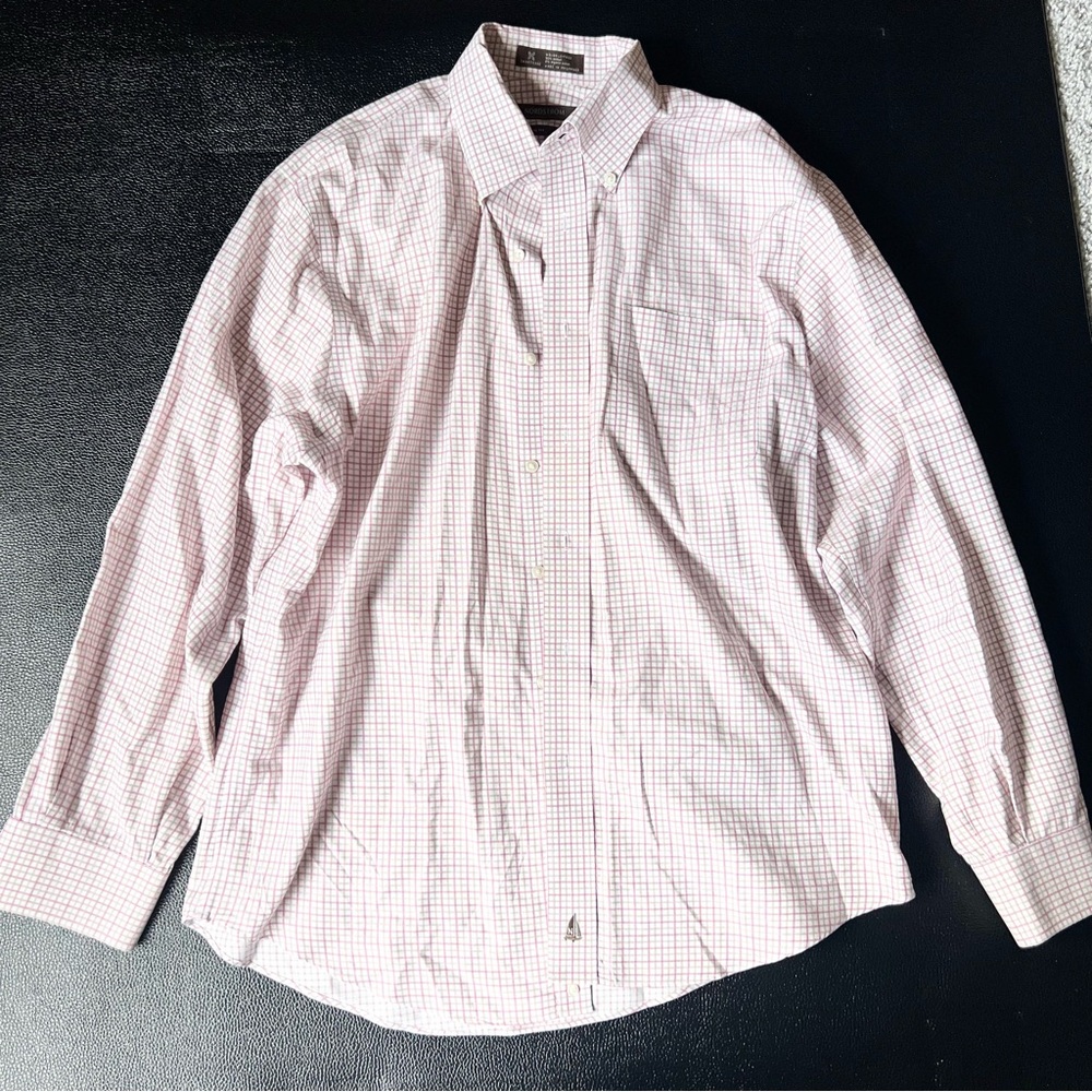 Nordstrom Men's Light Pink Checkered Dress Shirt